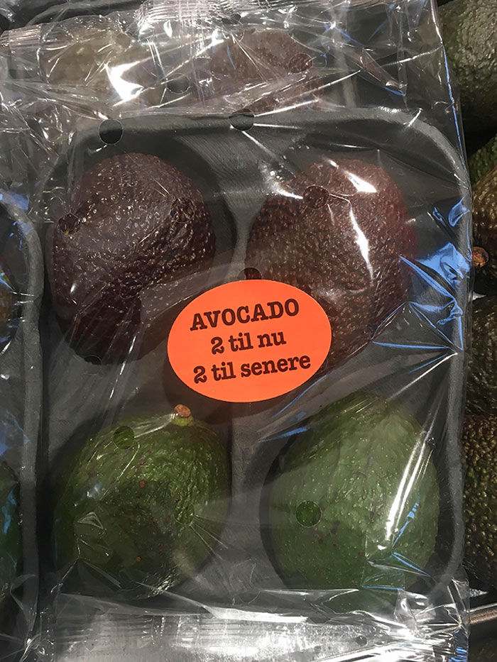 Package Of 4 Avocados Containing 2 Ripe Avocados "For Now" And 2 "For Later"