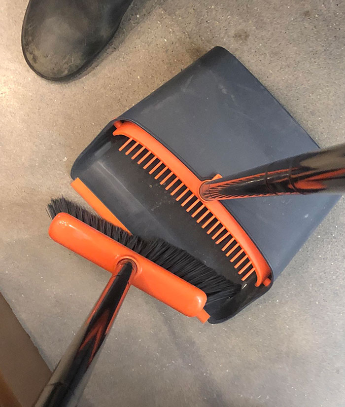 This Dustpan Has A Comb For The Broom