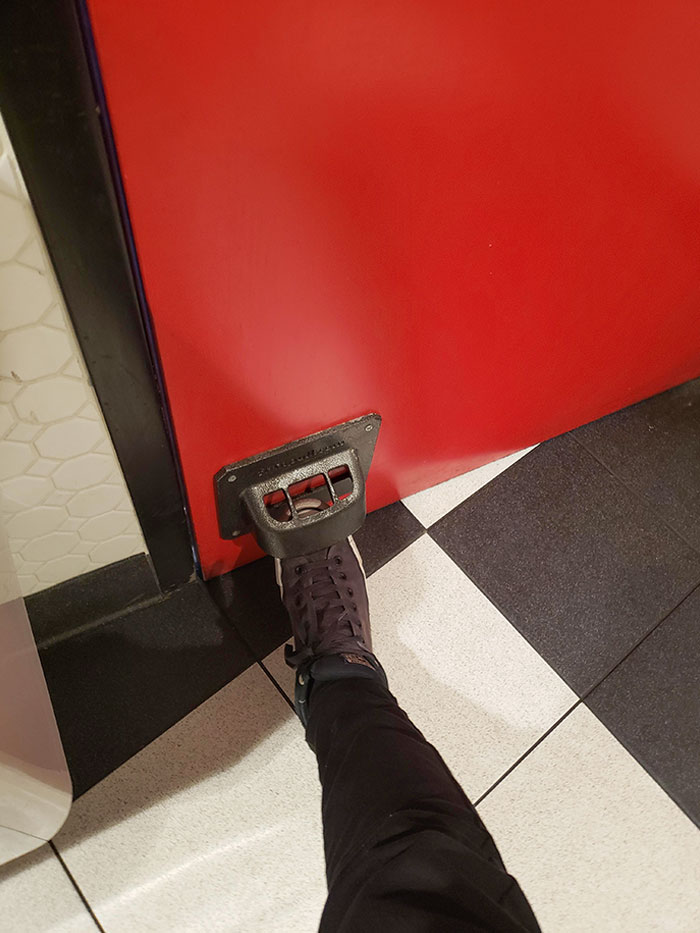 This Restaurant Has A Foot Pedal For The Bathrooms So You Don't Have To Touch The Handle