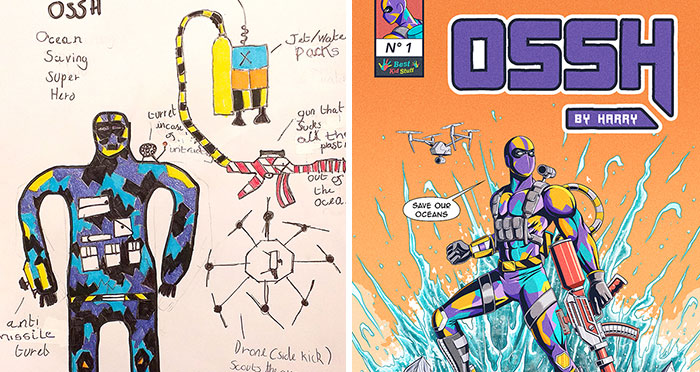 Children Were Given A Task To Create Original Heroes And Pros Had To Illustrate Them, Here’s The End Result (10 Pics)
