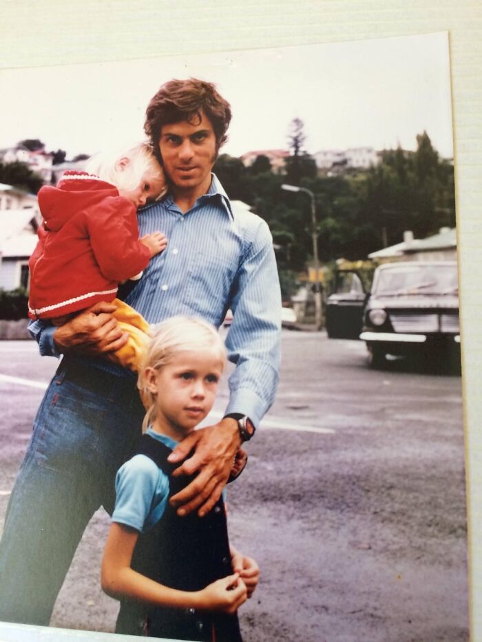 Me Being Held By My Father, With My Sister. 1970s Aotearoa.