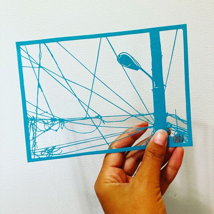 Cut From Blue Paper Using An X-Acto. Instagram @rosaleff