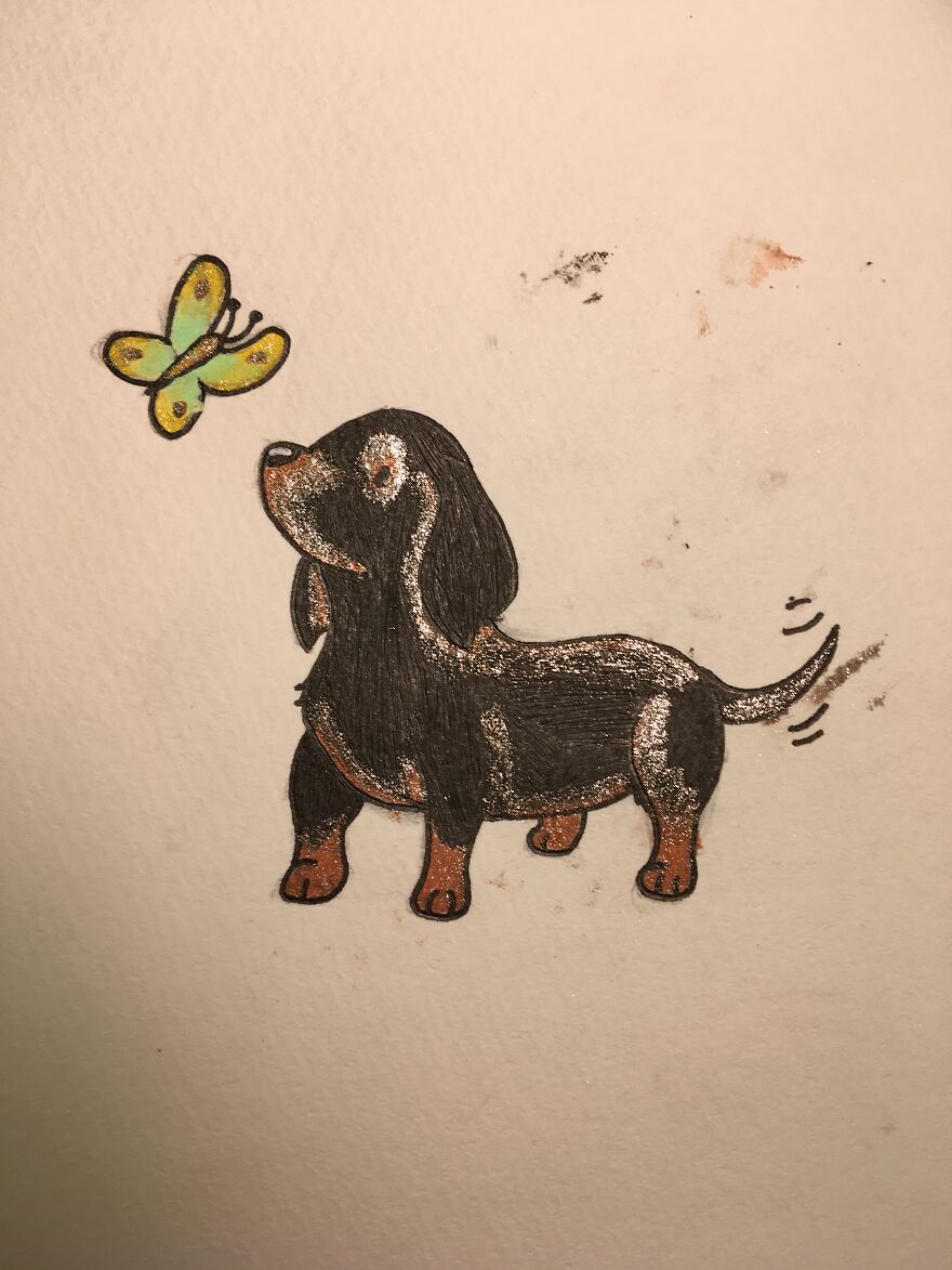I Drew This Little Guy For My Aunt After Her Own Dachshund Passed Away❤️