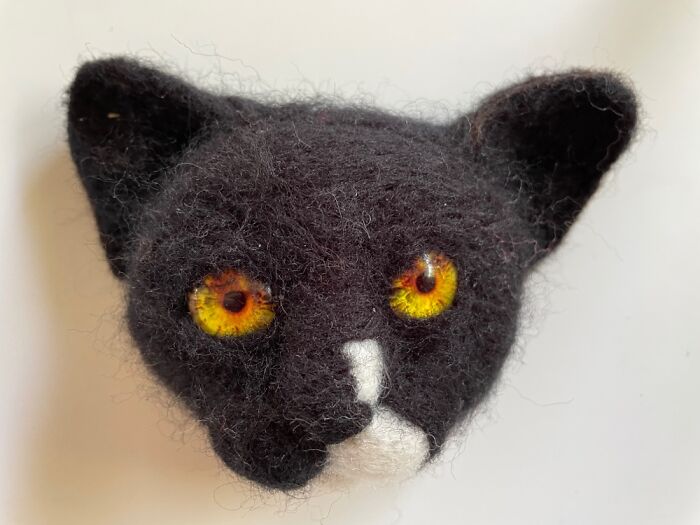 I’m Felting A Portrait Of My Sister’s Recently Deceased Cat. Just Fur And Whiskers To Go.