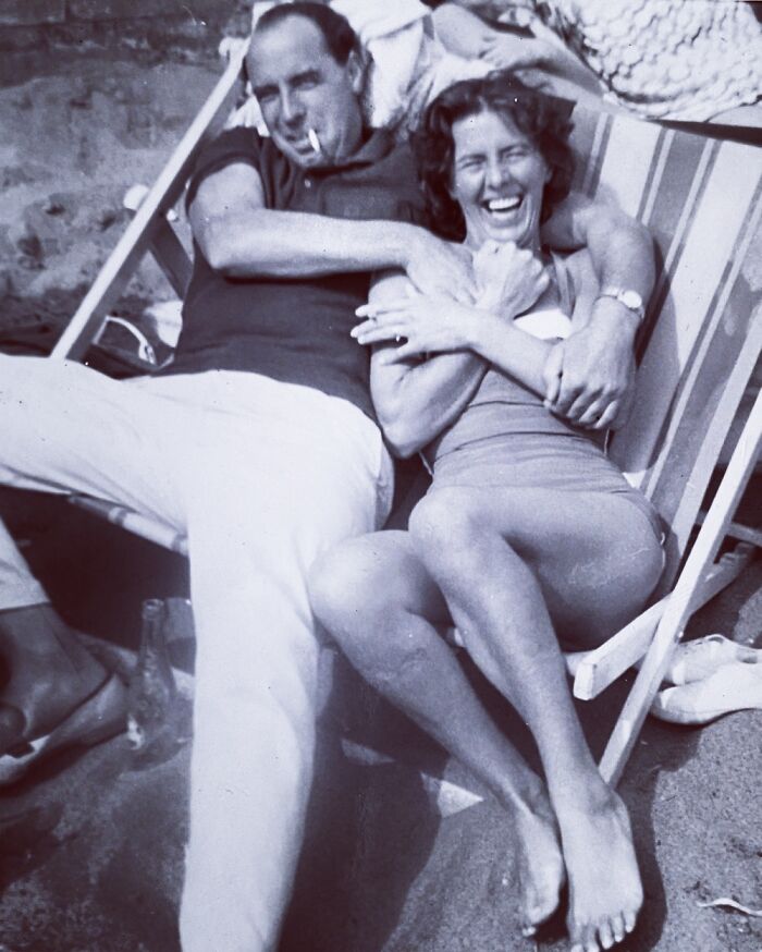 My Grandparents Having Fun At The Beach In The Early 1950s