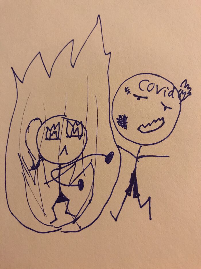 Most Definitely Not My Best Drawing. But Anyway... I Shall Burn Covid