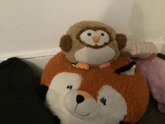 My Derps, The Owl Is Named Squishy And The Fox Is Named Paws.why Do I Own These