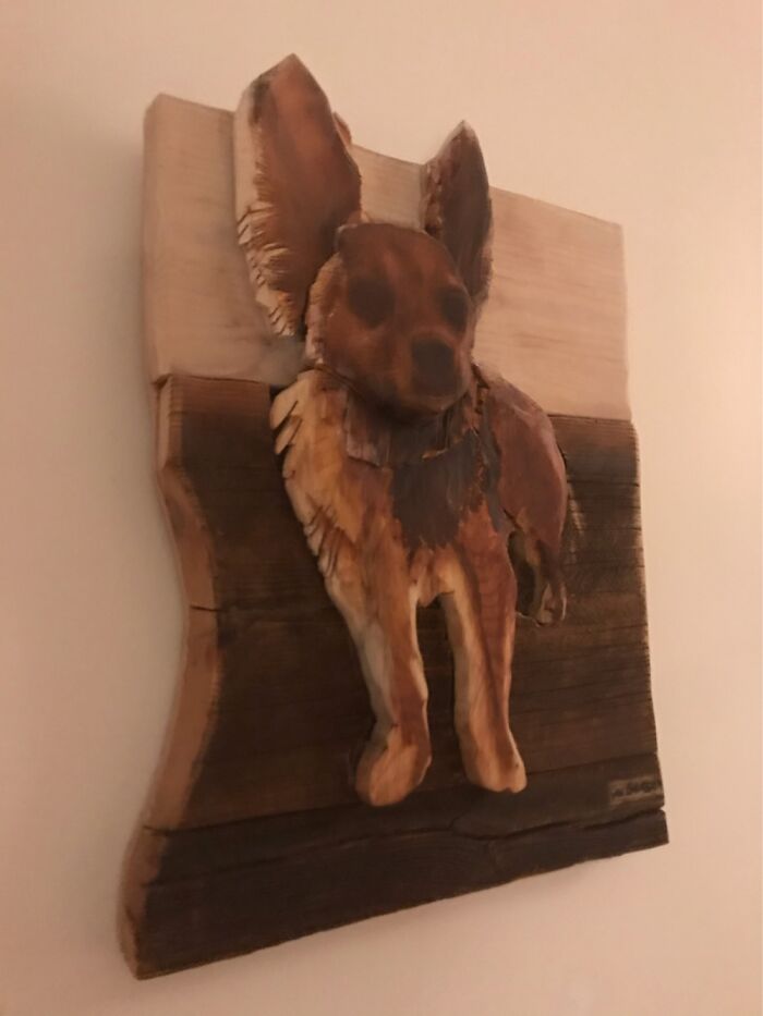 My 3D Wood Carving Of My Dog Leo