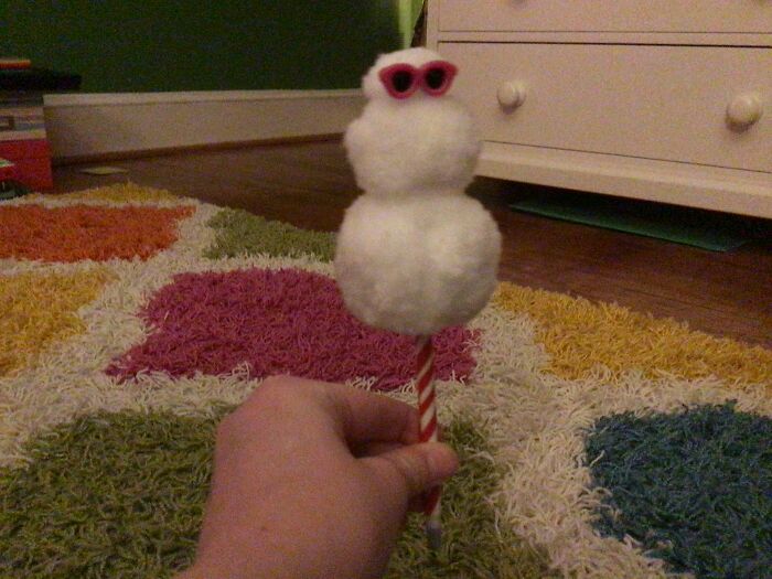 Snowman Pen. I Think I Made My Dad Buy It For Me At Grocery Store?? *apologizes For Terrible Room Decor That She Desperately Wants To Change*