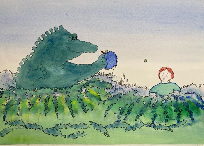 Ink And Watercolor Scene I Created For A Picture Book That Never Got Off The Drawing Board.