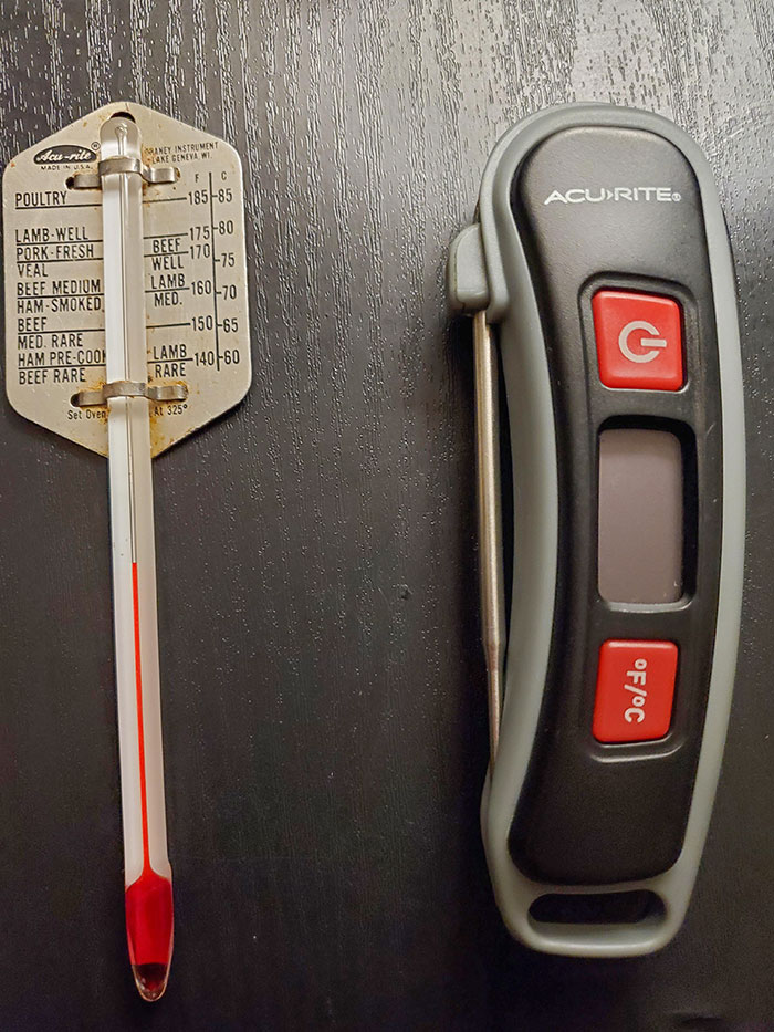 Just Realized I Have A Vintage Meat Thermometer And A Modern One, Both From The Same Company