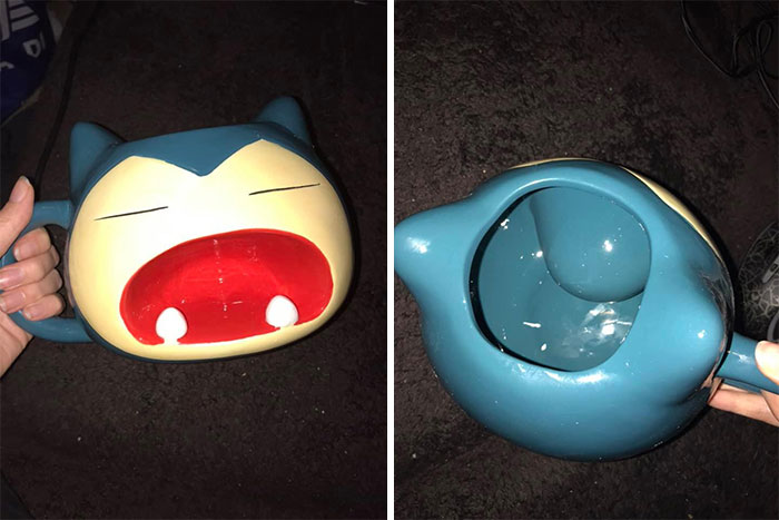 My New 1.5l Snorlax Mug That I Got From Zing. Didn’t Realise It’s Mouth Was A Big Hole