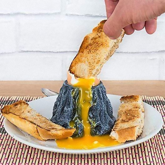 I Love The Idea Of A Volcano Egg Cup As Much As The Next One, But You Will *never* Get All The Gross Crusty Egg Yolk Out Of All Those Crevices