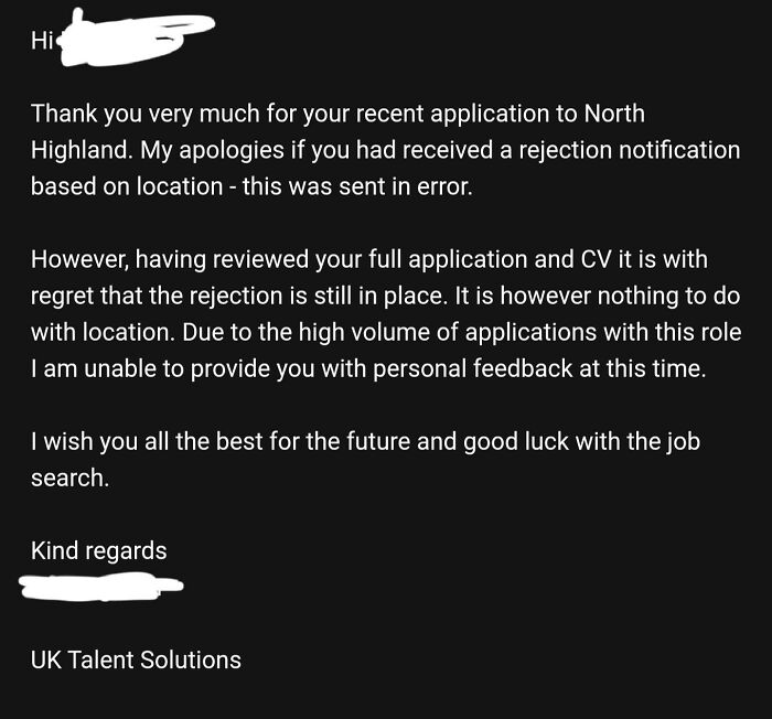 The Rejection Of Your Application Was An Error And Still Is