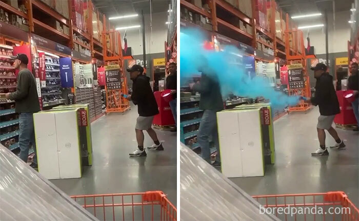Piece Of S*** Does A “Gender Revel” And Gets Glitter Everywhere In Home Depot