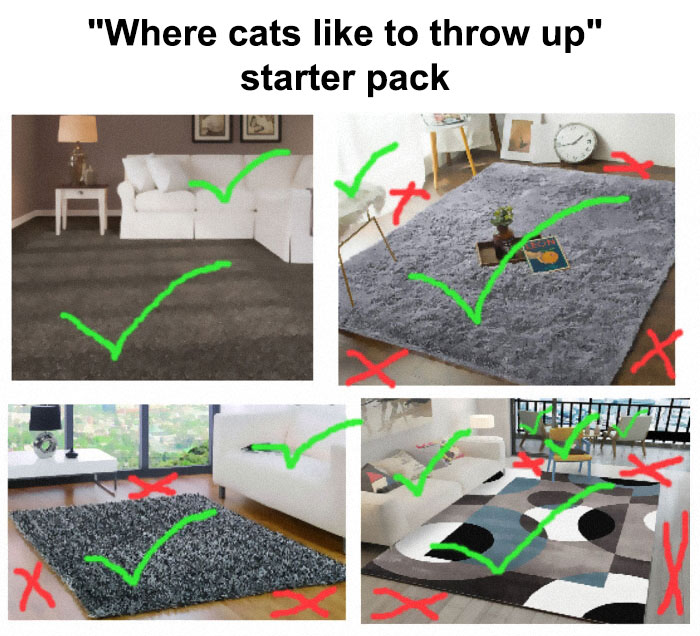 "Where Cats Like To Throw Up" Starter Pack