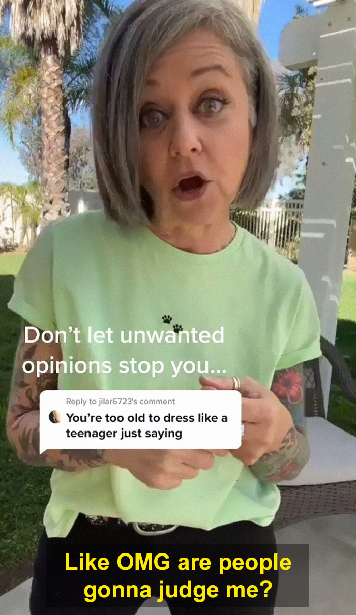 Woman In Her 50s Gets Told She's "Too Old To Dress Like A Teenager" - Responds With Her Outfit