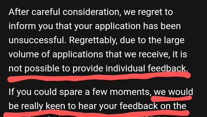 We Cannot Provide You With Feedback, But We Would Be Keen To Hear Your Feedback