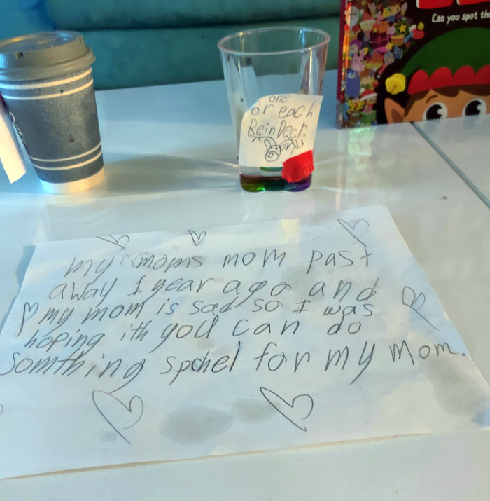 My Wife Lost Her Mom Shortly Before Christmas Last Year And It Had Been Really Hard On Her. This Is The Note We Found From Our Daughter To Santa
