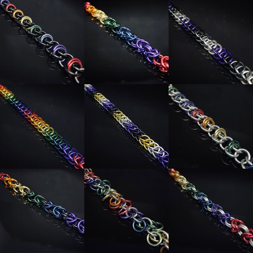 Chainmail Pride Bracelets