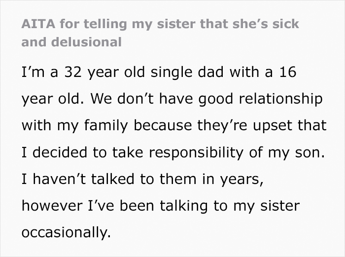 Dad Asks If He Was Wrong For Snapping At His Sister After She Called Him "Creepy And Perverted" For Hugging His Son