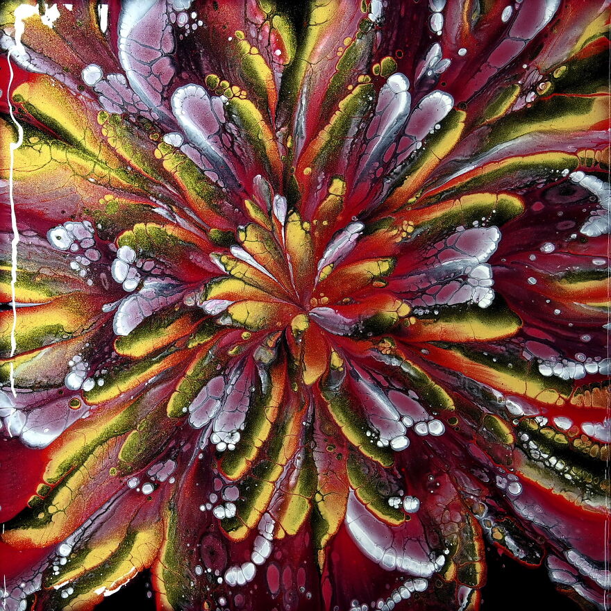 Cup Bottom Reverse Flower Dip ~ Acrylic Pour Painting ~ Flower Painting Cup Bottom Reverse Flower Dip ~ Acrylic Pour Painting ~ Flower Painting