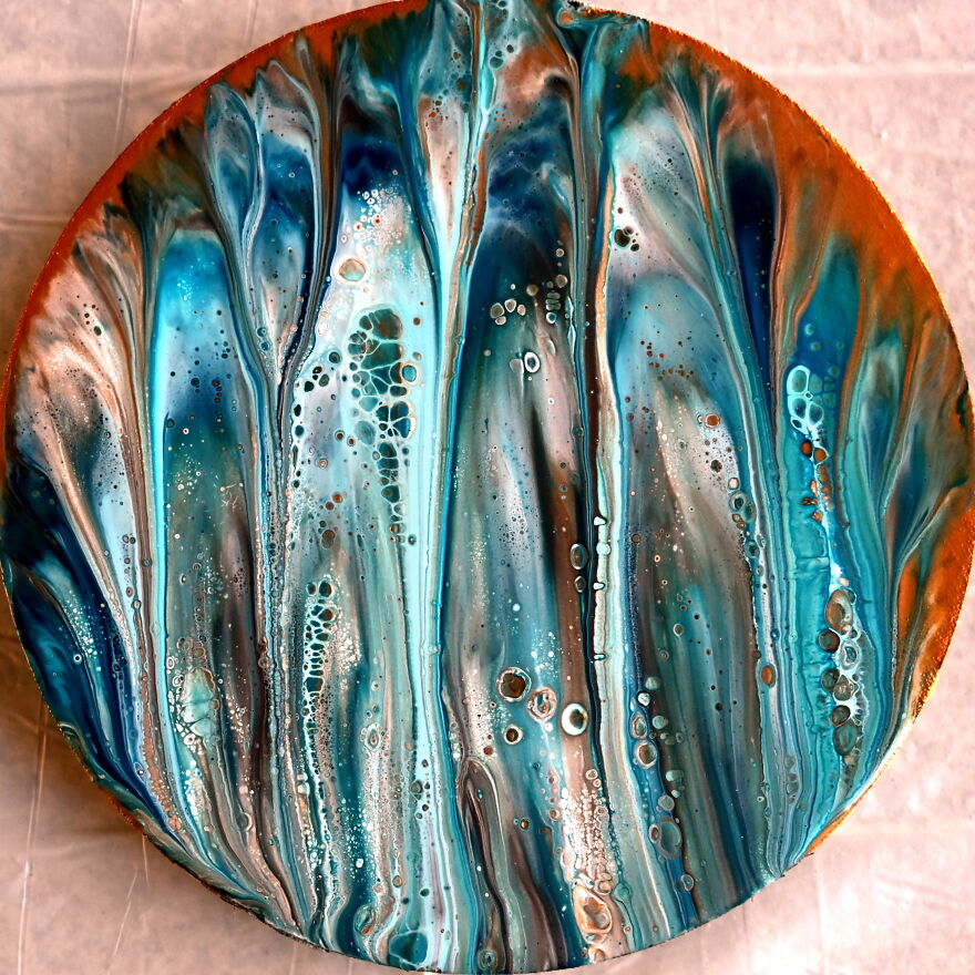 Double Dip On Round Canvas Board ~ Diptych Acrylic Painting ~ Fluid Art For Beginners Double Dip On Round Canvas Board ~ Diptych Acrylic Painting ~ Fluid Art For Beginners