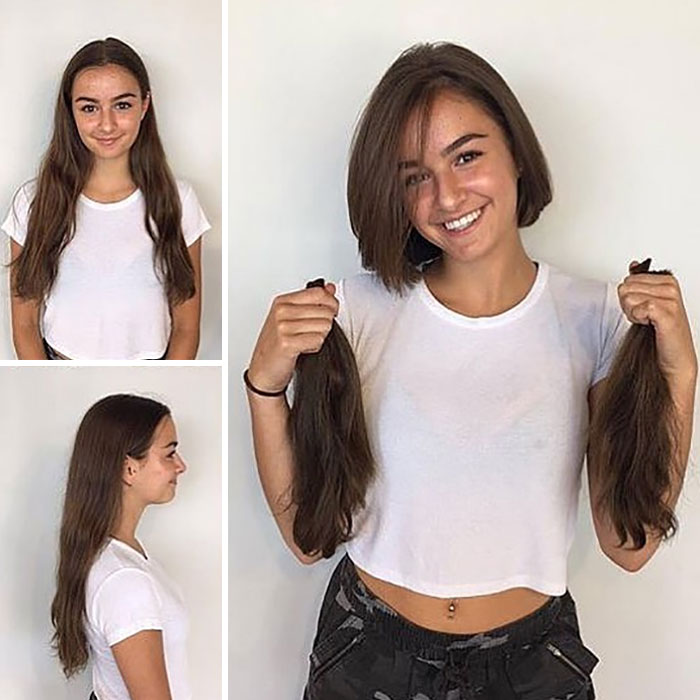 Long hair vs short hair female