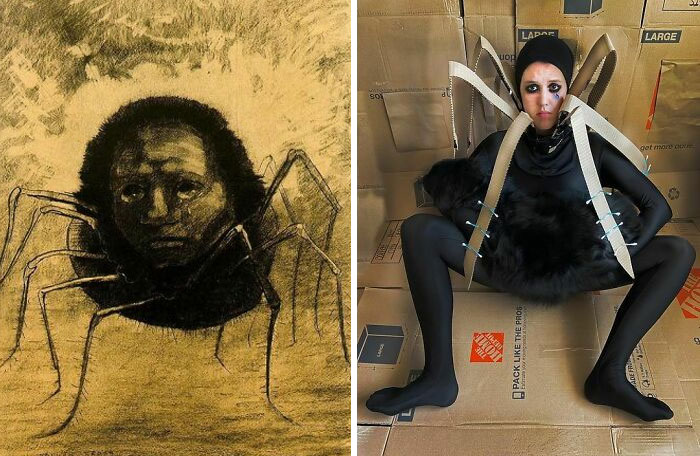 The Crying Spider, 1881 By Odilon Redon vs. The Crying Spider, 2020