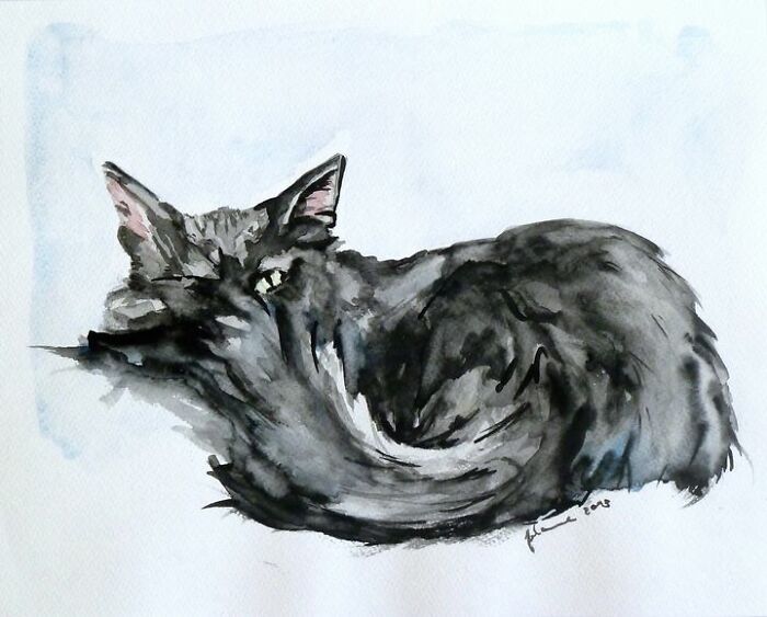 Painting Of My Cat Binks (Yes, Hocus Pocus, Spelled Differently)