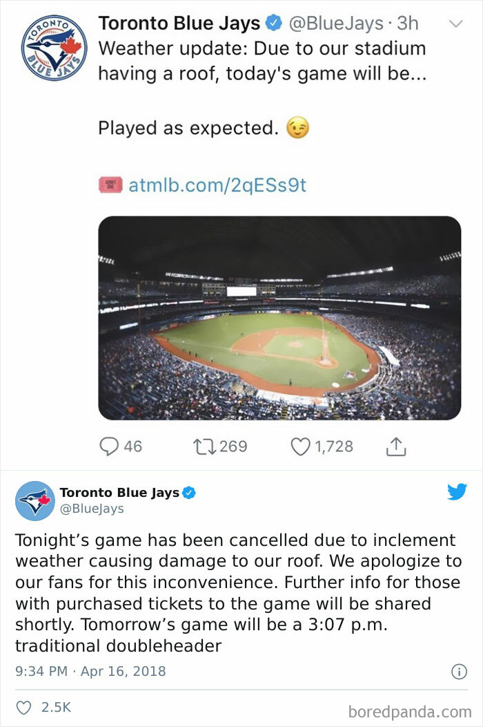 The Toronto Blue Jays React To All The Cancelled Mlb Games Recently