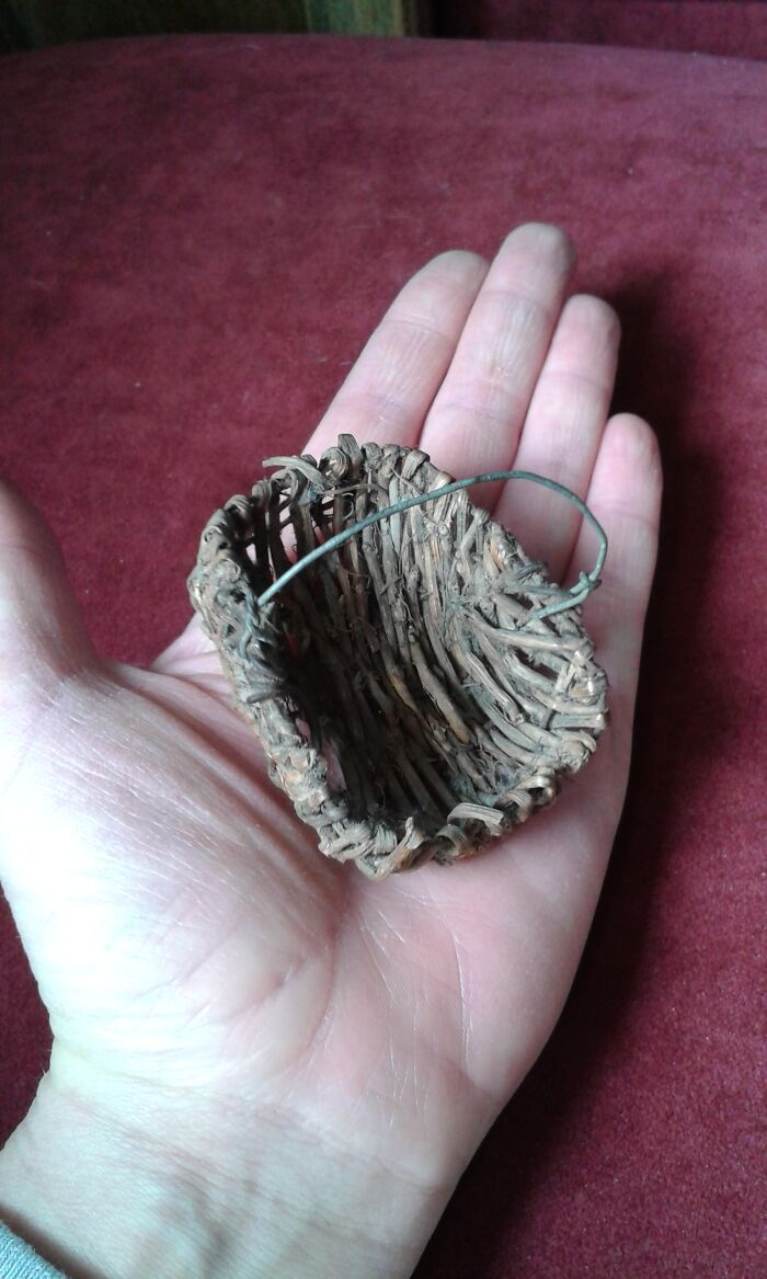 It's This Tiny Basket. My Grandmother's Brother Made It For Her Around 1910 When She Had Nothing To Play With. My Granny Kept It On Her Nightstand Until She Gave It To Me Shortly Before She Died In 1995. Since Then I Keep It On My Nightstand.