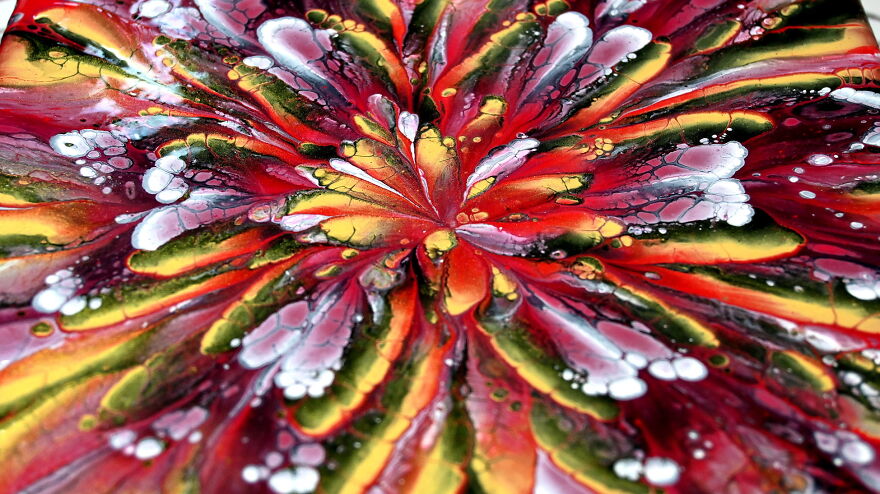 Cup Bottom Reverse Flower Dip ~ Acrylic Pour Painting ~ Flower Painting Cup Bottom Reverse Flower Dip ~ Acrylic Pour Painting ~ Flower Painting