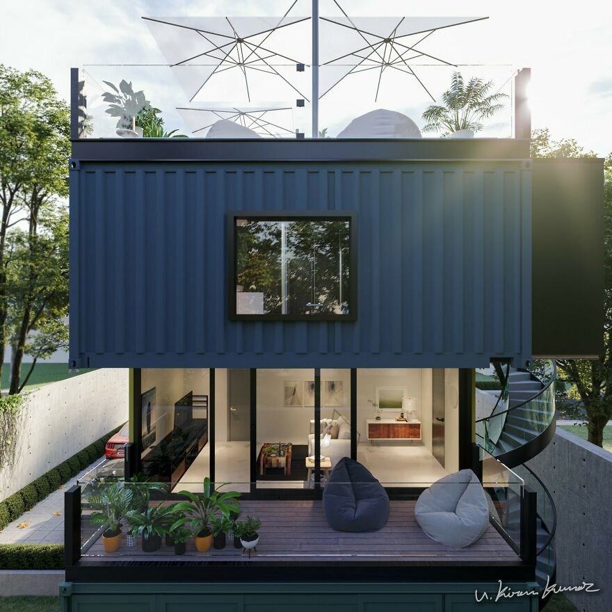 Amazing 3-Storey Cool Looking Container House Concept