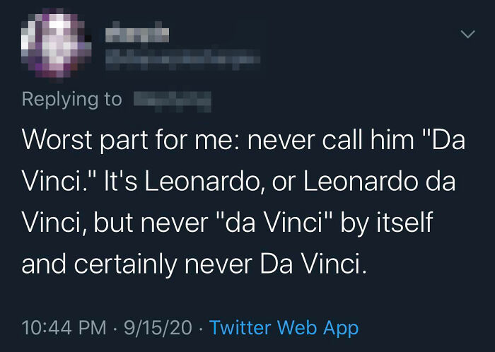 Twitter Genius Tells Everyone How To Address Leo Da Vinci