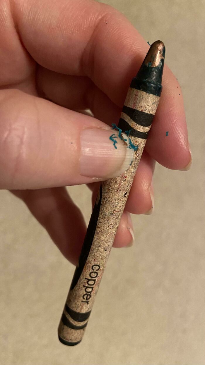 This Old Copper Crayon Turned Green