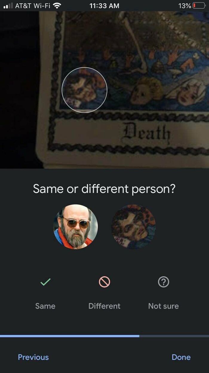 Google Photos Asked Me To Clarify If My Dead Dad Was Also The Guy On The Death Tarot Card While I Was Looking For A Picture To Post For Father’s Day