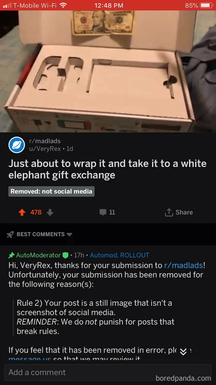 My Original Post Was Removed Because It Wasn’t On Social Media, But Now It’s On Reddit So....