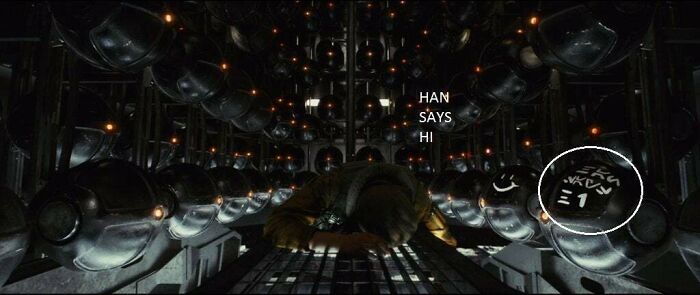 Star Wars The Last Jedi (2017) - One Of The Bombs During The Assault Has “Han Says Hi” Written On It