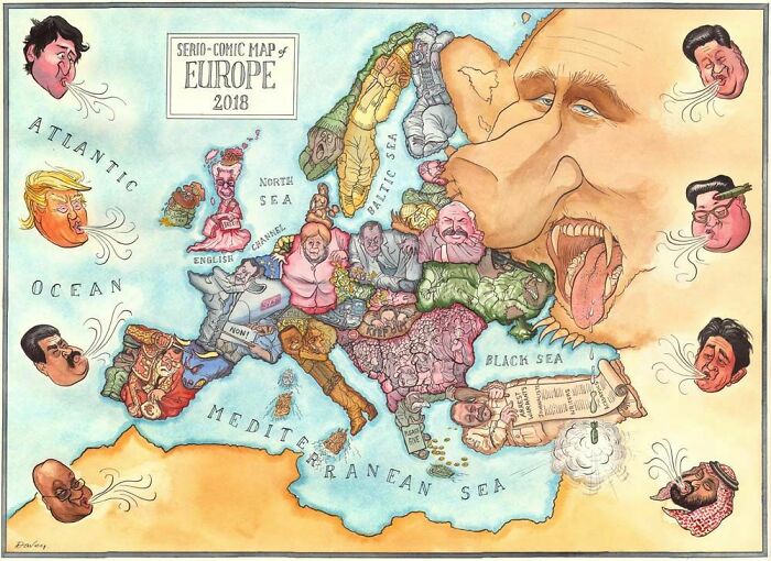 A Satirical Map Of Europe 2018