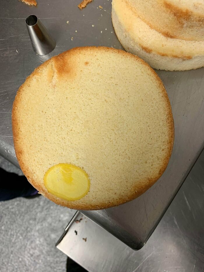 This Egg Yolk That Survived The Mixer At Work