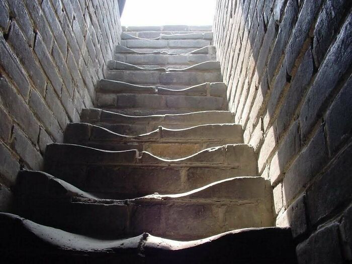 Stairs On The Great Wall Of China. How Many People Do You Think Have Walked On Them?