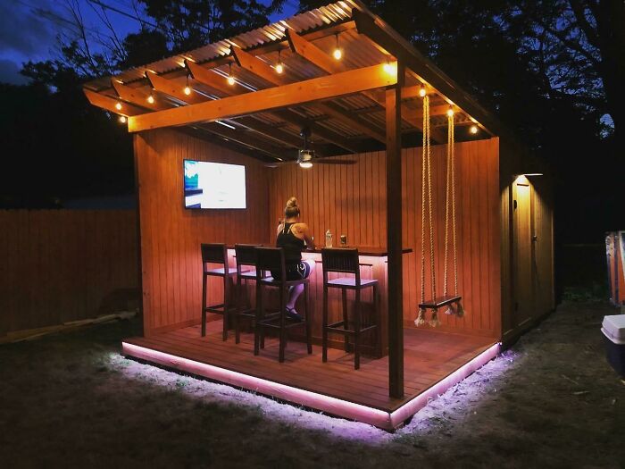 I Needed A Shed And Wanted An Outdoor Bar So I Combined The Two Ideas. Still More To Do But I’m Really Liking How It’s Turning Out