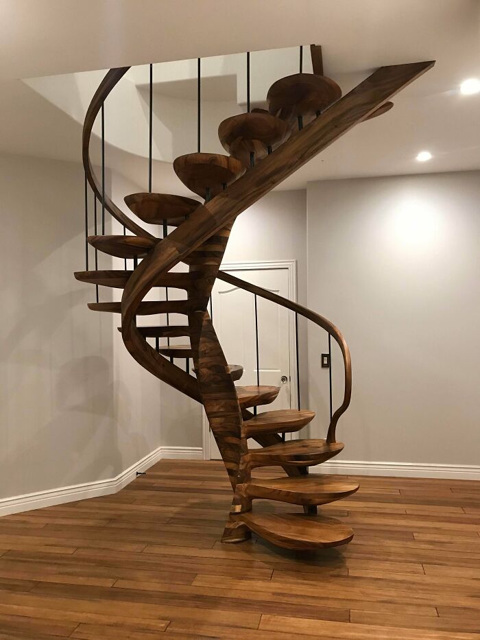 After 8 Months Of Hard Work I Can Finally Call It Done! Over 1600 Hrs Of Work Into One Staircase