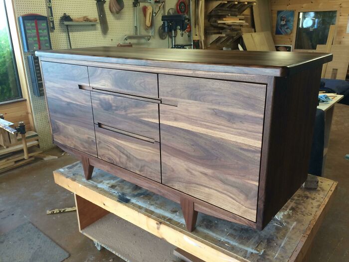 Credenza In Walnut With Matched Fronts All Completed!