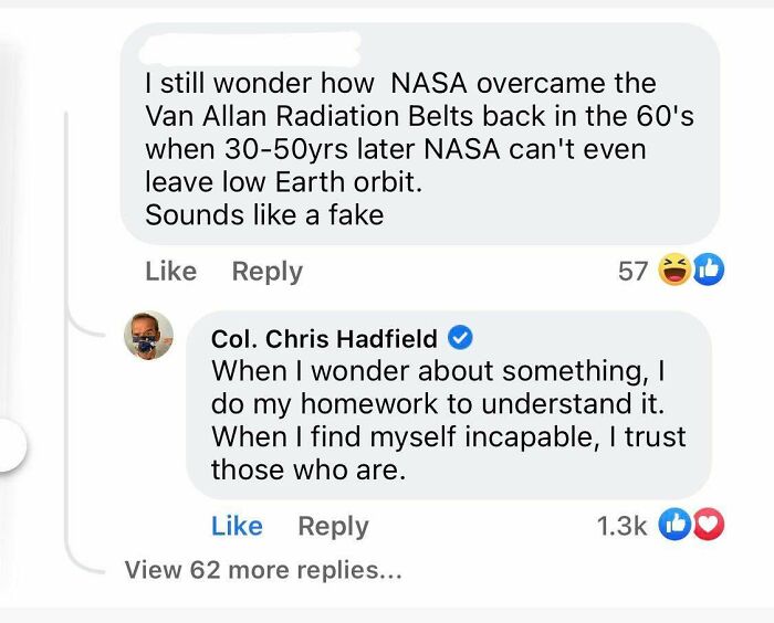 Space Ned Flanders Responds To A Comment On A Post About A Plaque On The Moon.