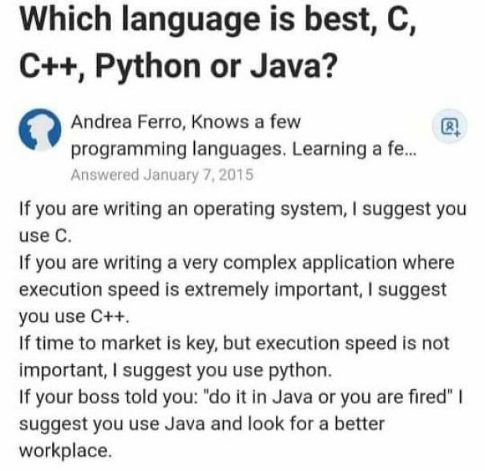 Java Is The Best