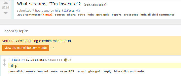 What Screams: "I'm Insecure"?