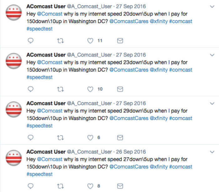 This Comcast User Who Set Up A Raspi To Automatically Tweet Comcast When His Internet Is Slower Than He Paid For