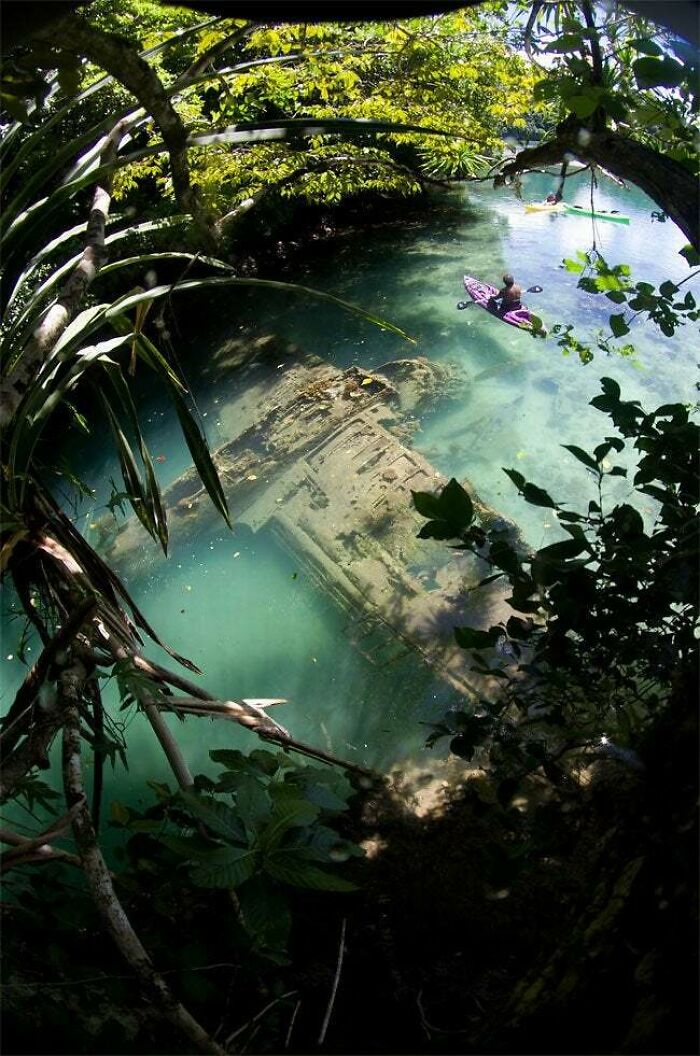 Japanese WWII Warplane Lies Wrecked In Shallow Water Off Guam